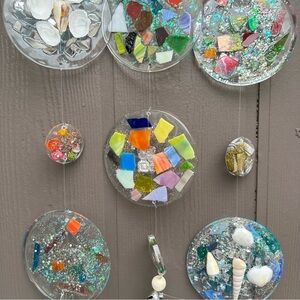 Hanging wall decor OOAK Assemblage Art Handmade Mosaic Indoor/Outdoor